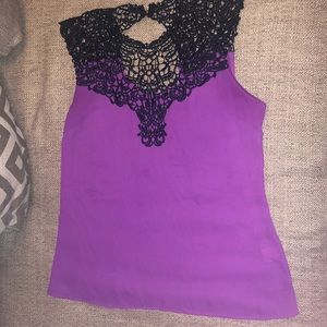 “Joyce” Purple blouse  with crochet color
